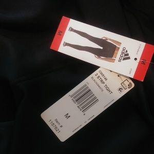 ADIDAS 3 Stripe legging women's medium black white